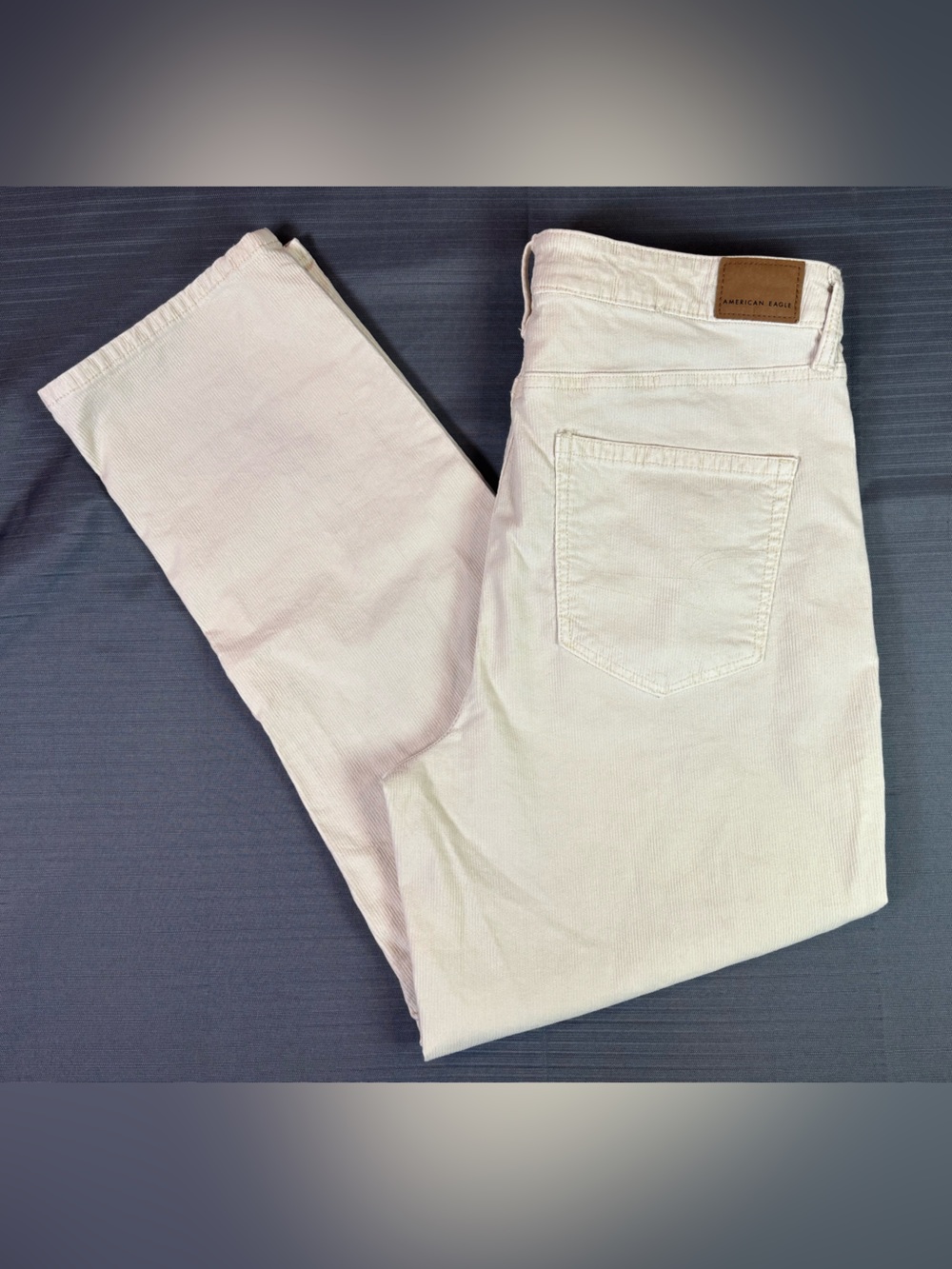 American Eagle High Rise Straight Jean 12 Cream Corduroy Next Level Stretch Pant